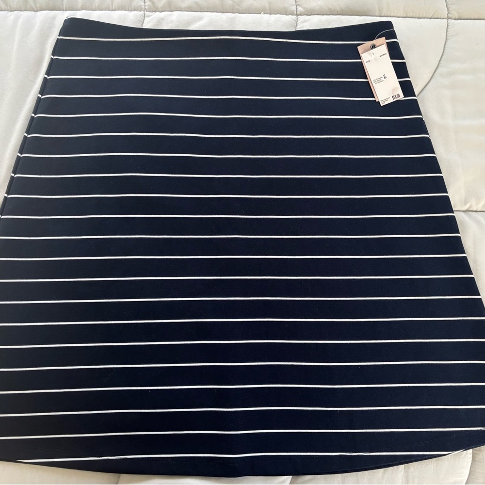 Philosophy Navy Blue & White Skirt
